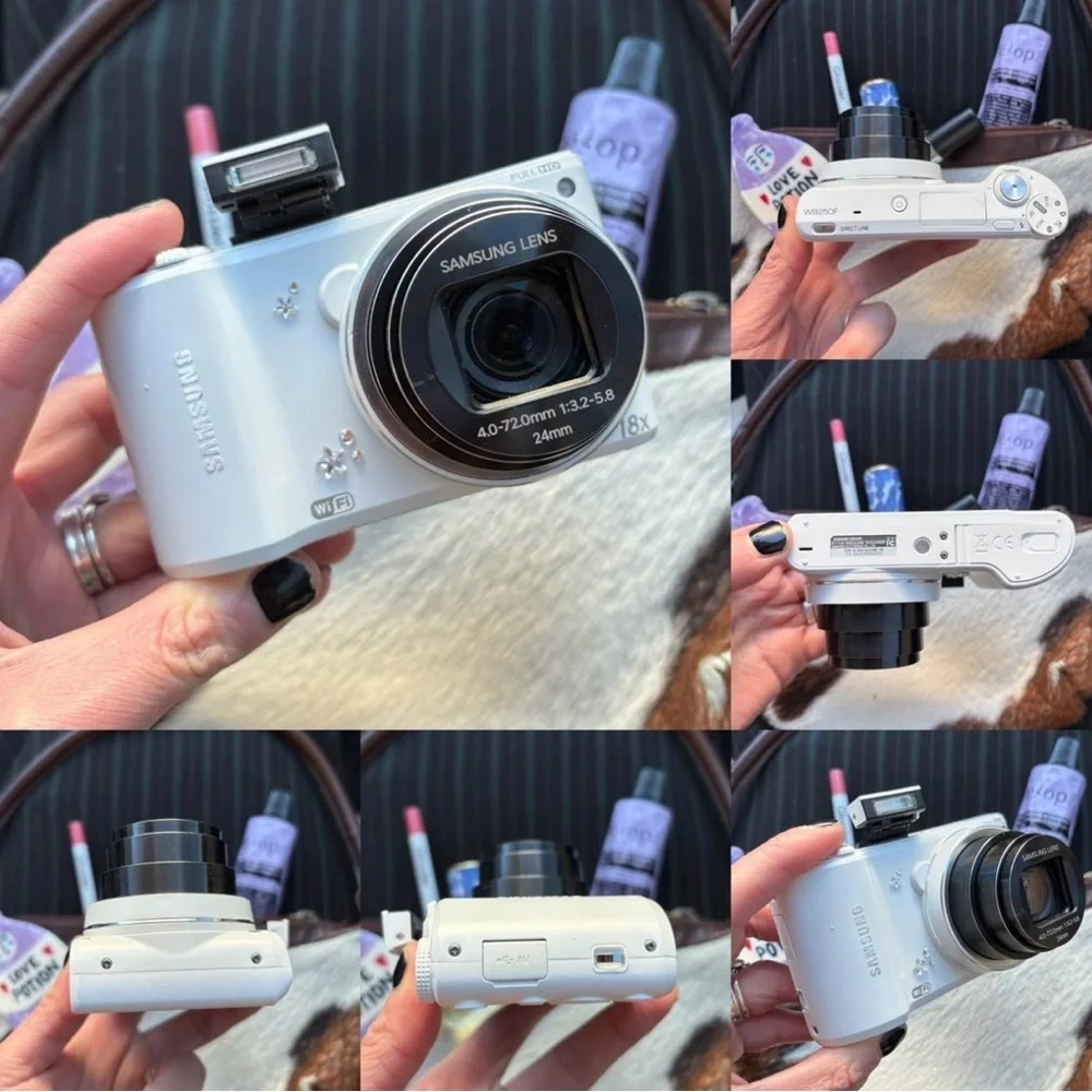 Samsung White Digital Camera with Black Lens